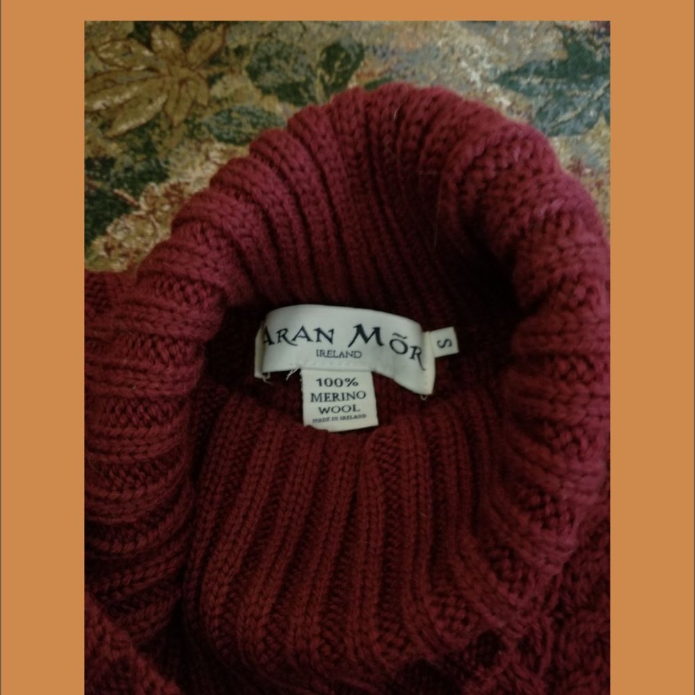 SOLD - COPY - Irish fisherman, Aran sweater S, XS, cable knit,  wool, Aran Mor - Picture 5 of 8
